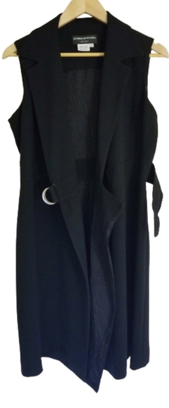 Donna Morgan Women Classy Black Wrap Sheath Career Dress Size 12 - Picture 8 of 11